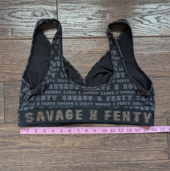 Savage X Fenty Black and Gray Bralette Low Impact Sports Bra - Picture 4 of 6